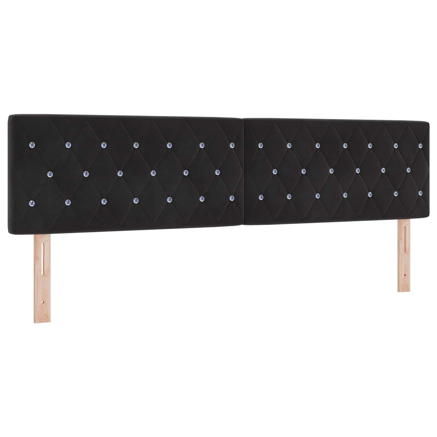 Boxmadras med topmadras med hovedgærde Sort 180 x 200 cm Fløjl