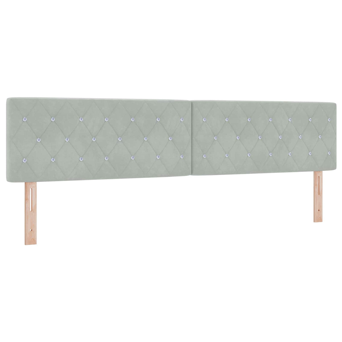 Boxmadras med topmadras Lysegrå 200 x 200 cm Fløjl