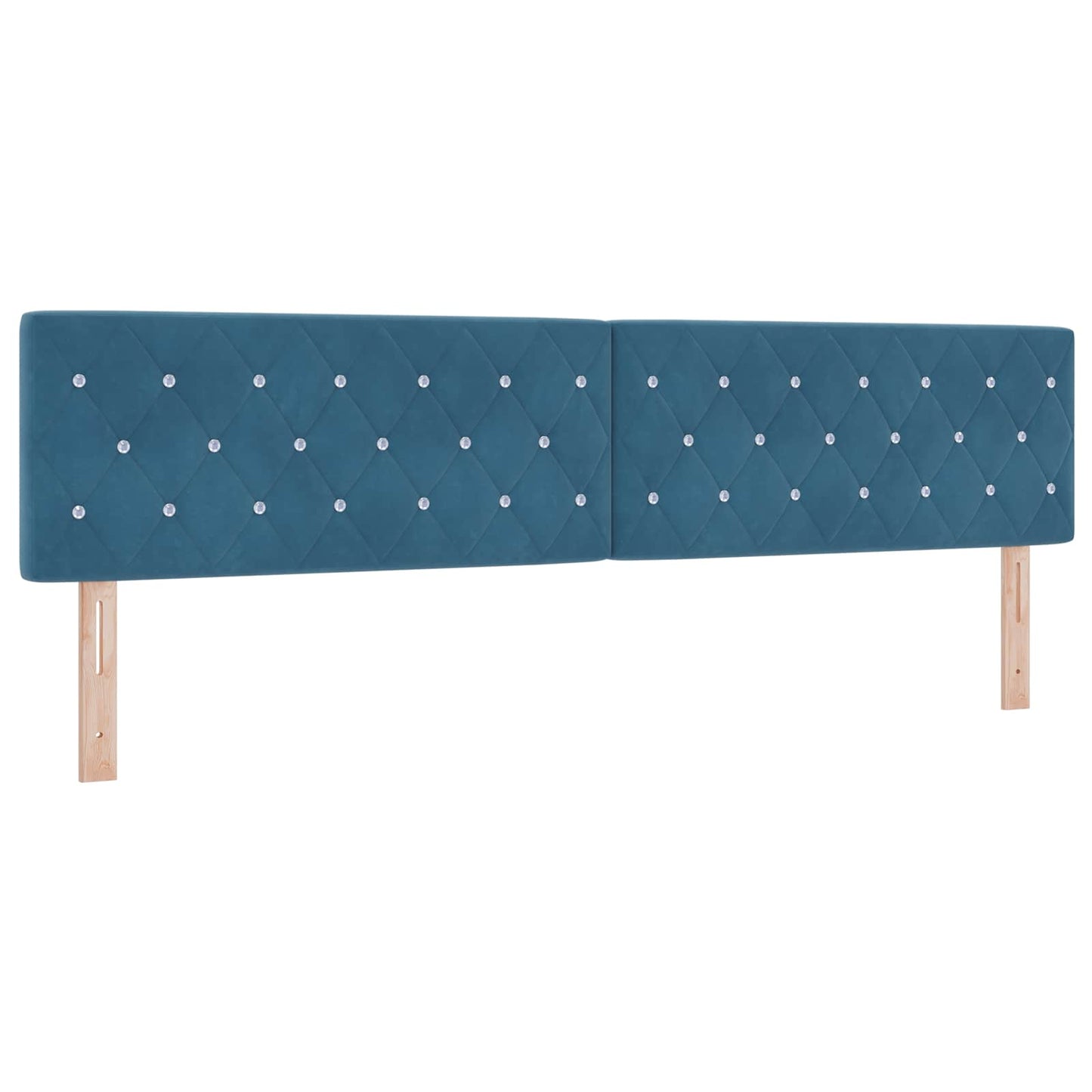 Boxmadras med topmadras Mørk blå 200 x 200 cm Fløjl