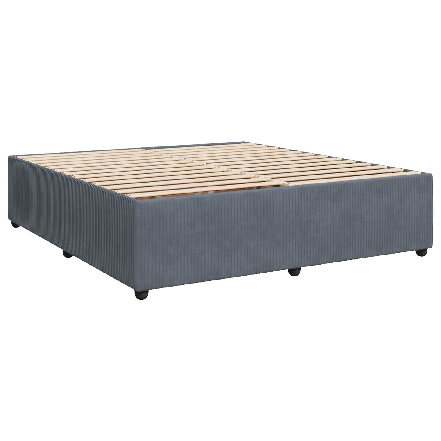 Boxmadras med topmadras Mørkegrå 200 x 200 cm Fløjl