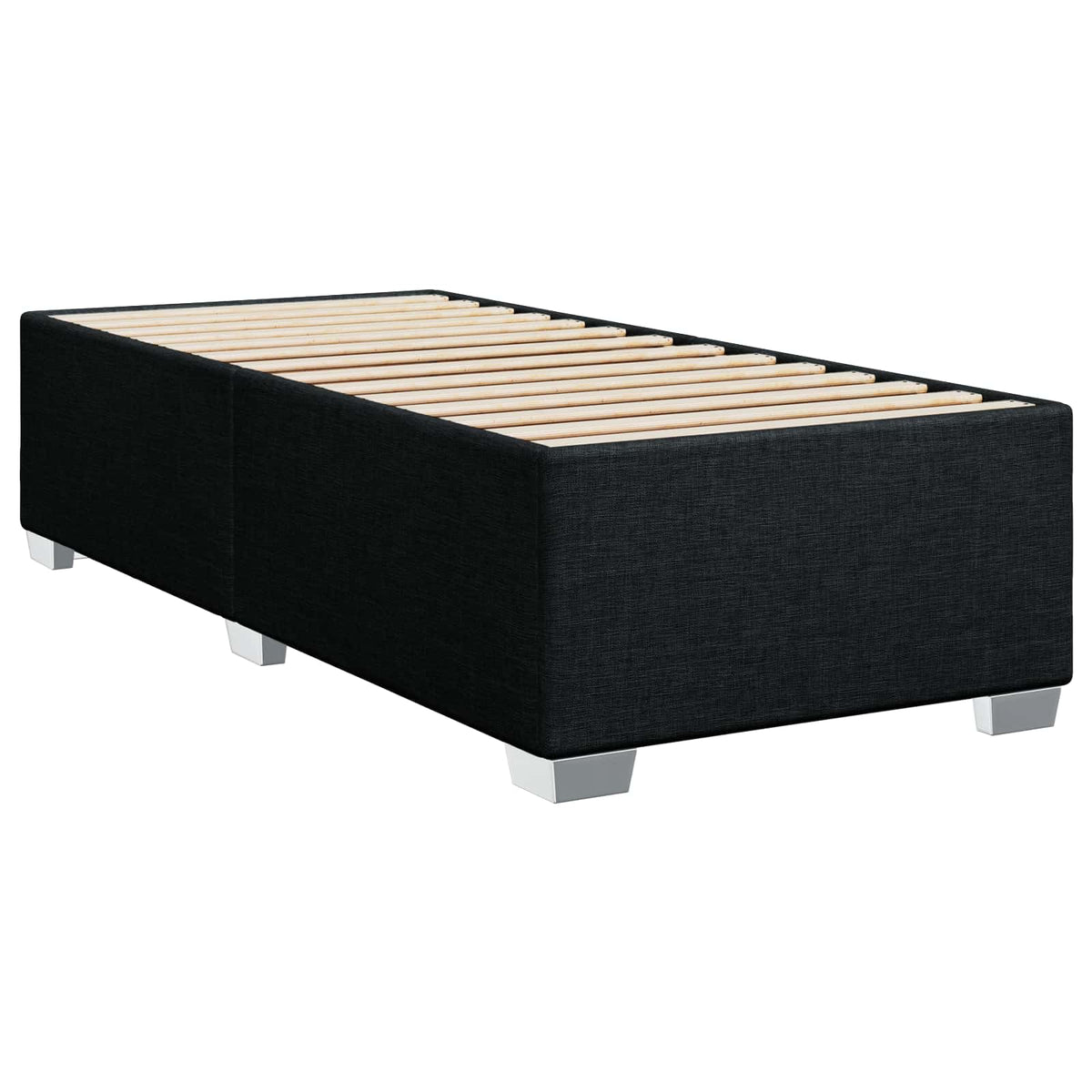 Box Spring Seng med Madras og LED Sort 80 x 200 cm Stof