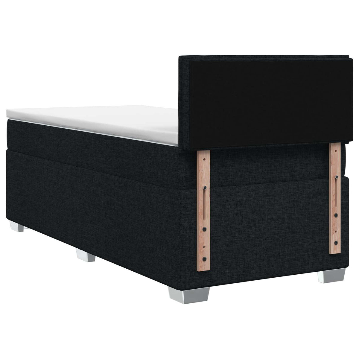 Box Spring Seng med Madras og LED Sort 80 x 200 cm Stof