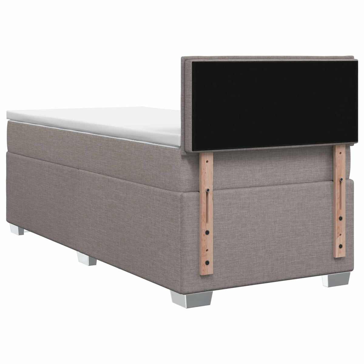 Box Spring Seng med Madras og LED Gråbrun 80 x 200 cm Stof