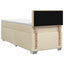 Box Spring Seng med Madras og LED Cremefarvet 80 x 200 cm Stof