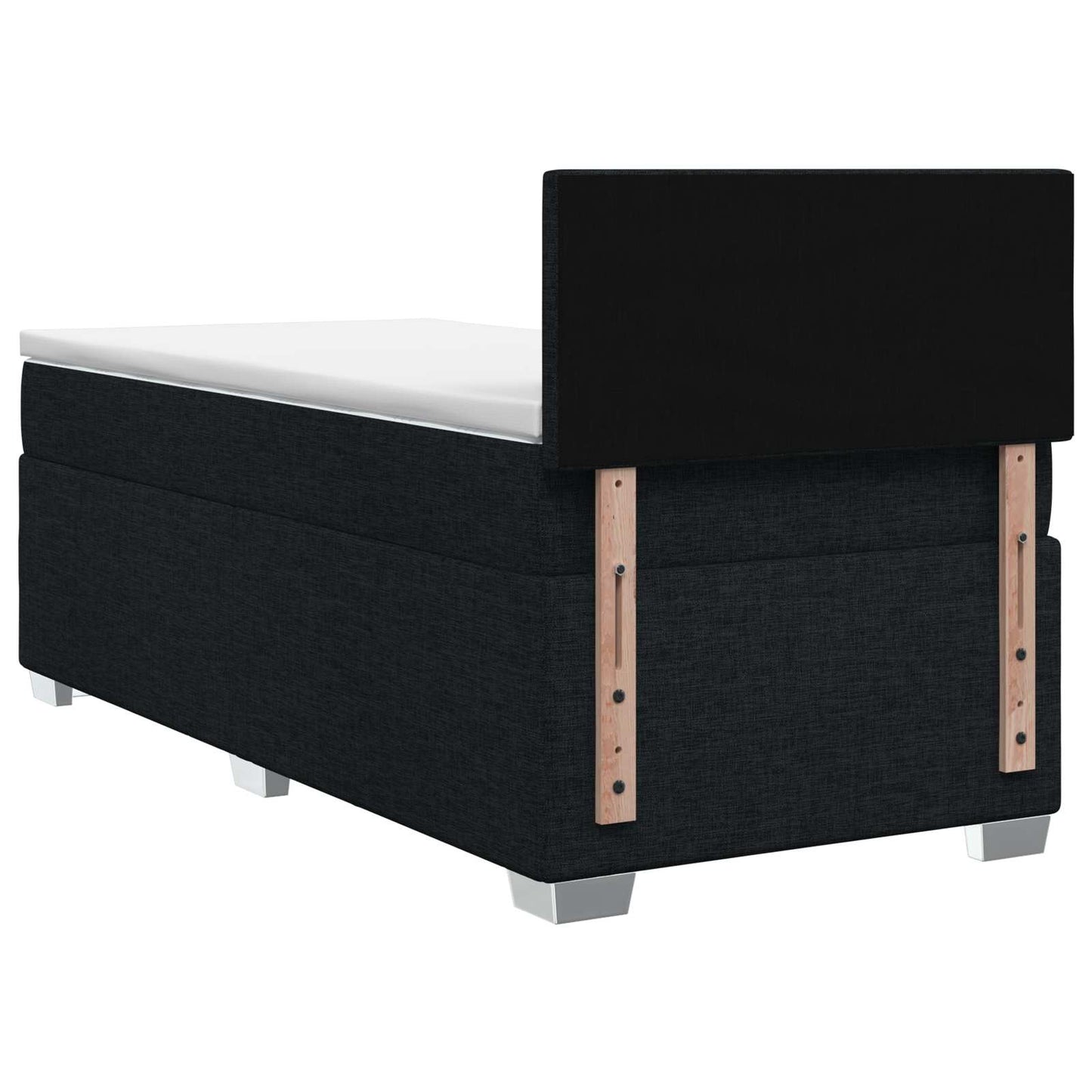 Box Spring Seng med Madras og LED Sort 80 x 200 cm Stof