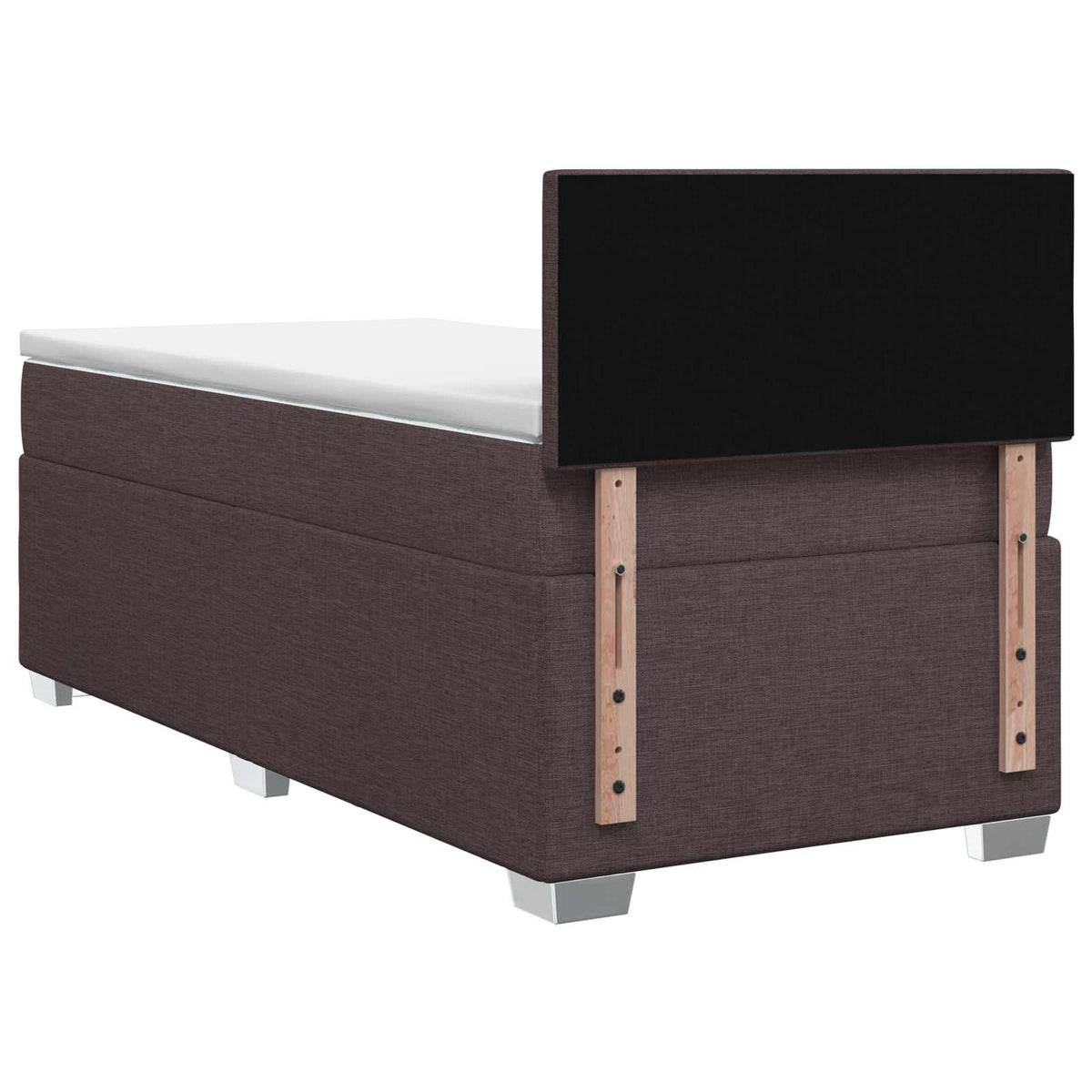 Box Spring Seng med Madras og LED Mørk Brun 80 x 200 cm Stof