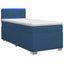 Box Spring Seng med Madras og LED Blå 80 x 200 cm Stof