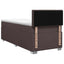 Box Spring Seng med Madras og LED Mørk Brun 90 x 190 cm Stof
