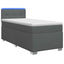 Box Spring Seng med Madras og LED Mørkegrå 90 x 190 cm Stof