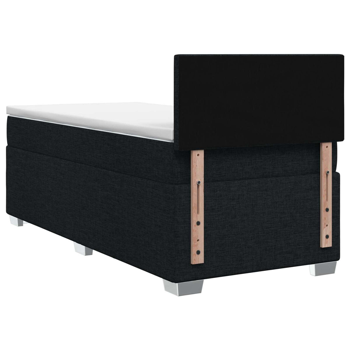 Box Spring Seng med Madras og LED Sort 90 x 190 cm Stof