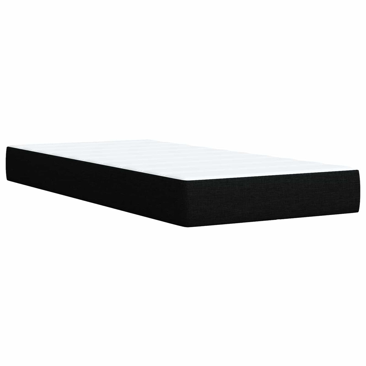 Box Spring Seng med Madras og LED Sort 90 x 200 cm Stof