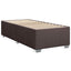 Box Spring Seng med Madras og LED Mørk Brun 90 x 200 cm Stof