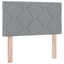 Box Spring Seng med Madras og LED Lysegrå 90 x 200 cm Stof