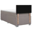 Box Spring Seng med Madras og LED Gråbrun 100 x 200 cm Stof