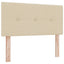 Box Spring Seng med Madras og LED Cremefarvet 100 x 200 cm Stof