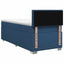 Box Spring Seng med Madras og LED Blå 100 x 200 cm Stof