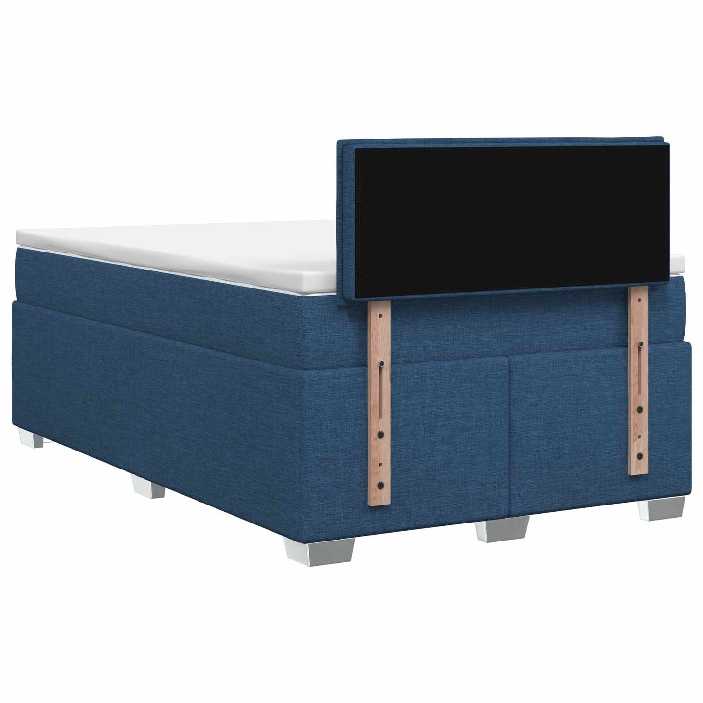 Box Spring Seng med Madras og LED Blå 120 x 190 cm Stof