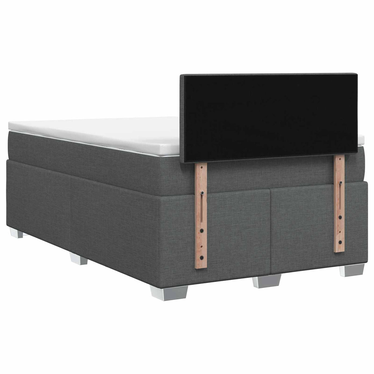 Box Spring Seng med Madras og LED Mørkegrå 120 x 190 cm Stof