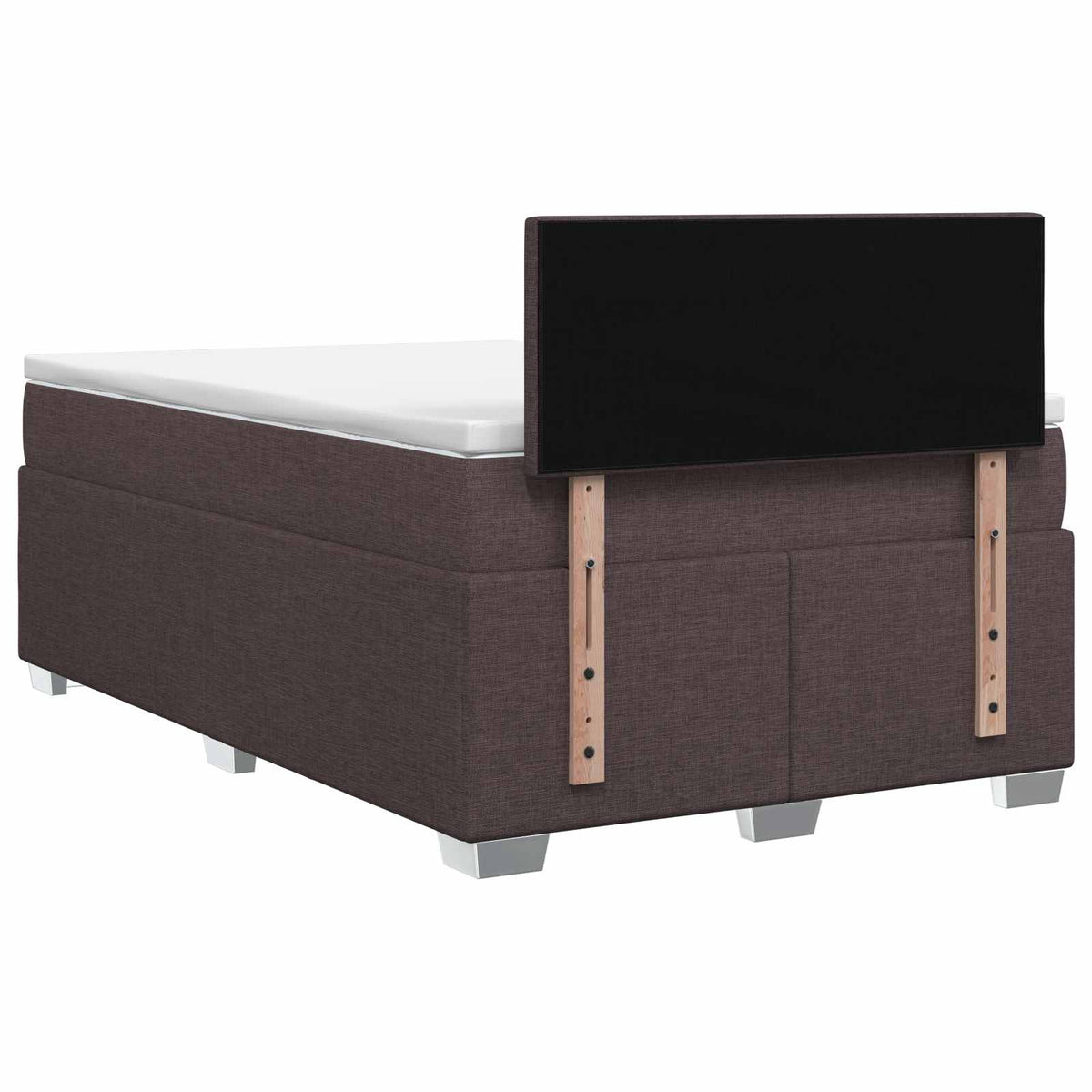 Box Spring Seng med Madras og LED Mørk Brun 120 x 190 cm Stof