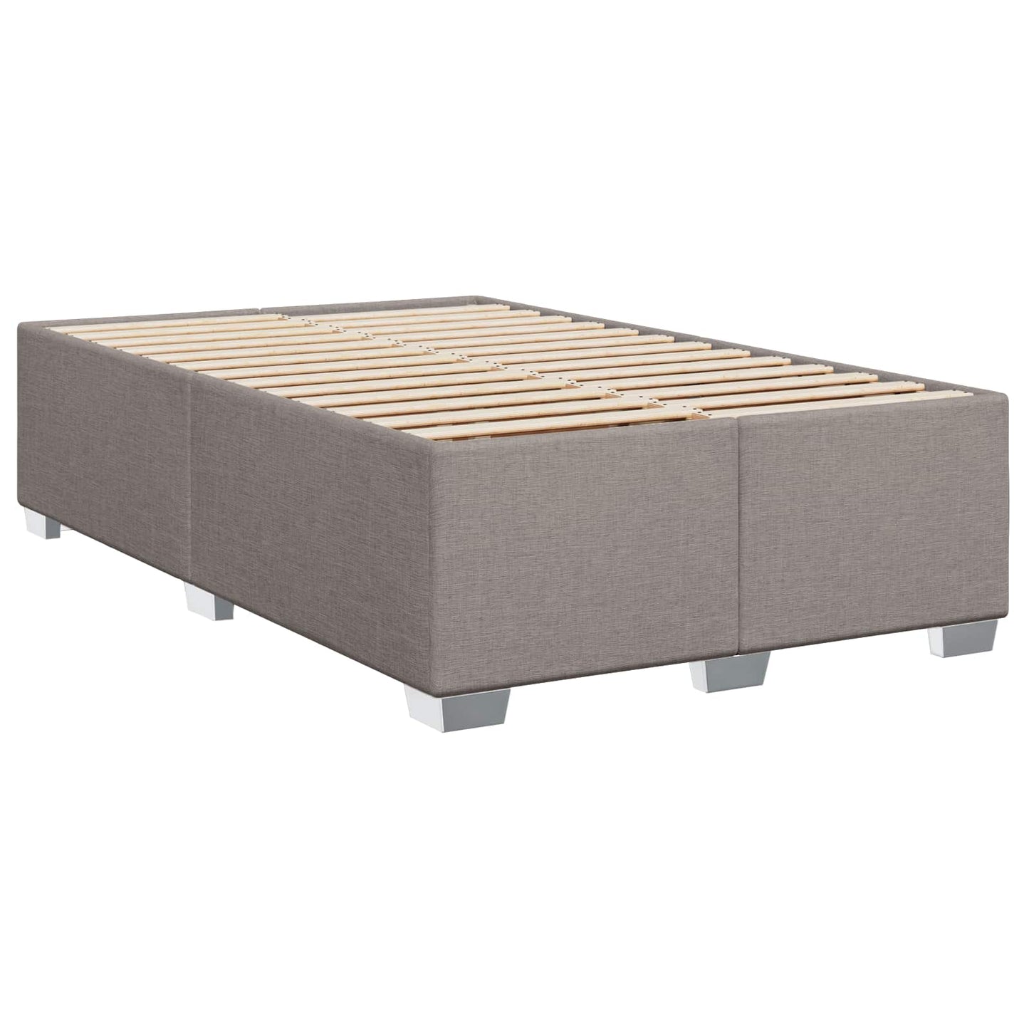Box Spring Seng med Madras og LED Gråbrun 120 x 190 cm Stof