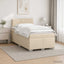 Box Spring Seng med Madras og LED Cremefarvet 120 x 200 cm Stof