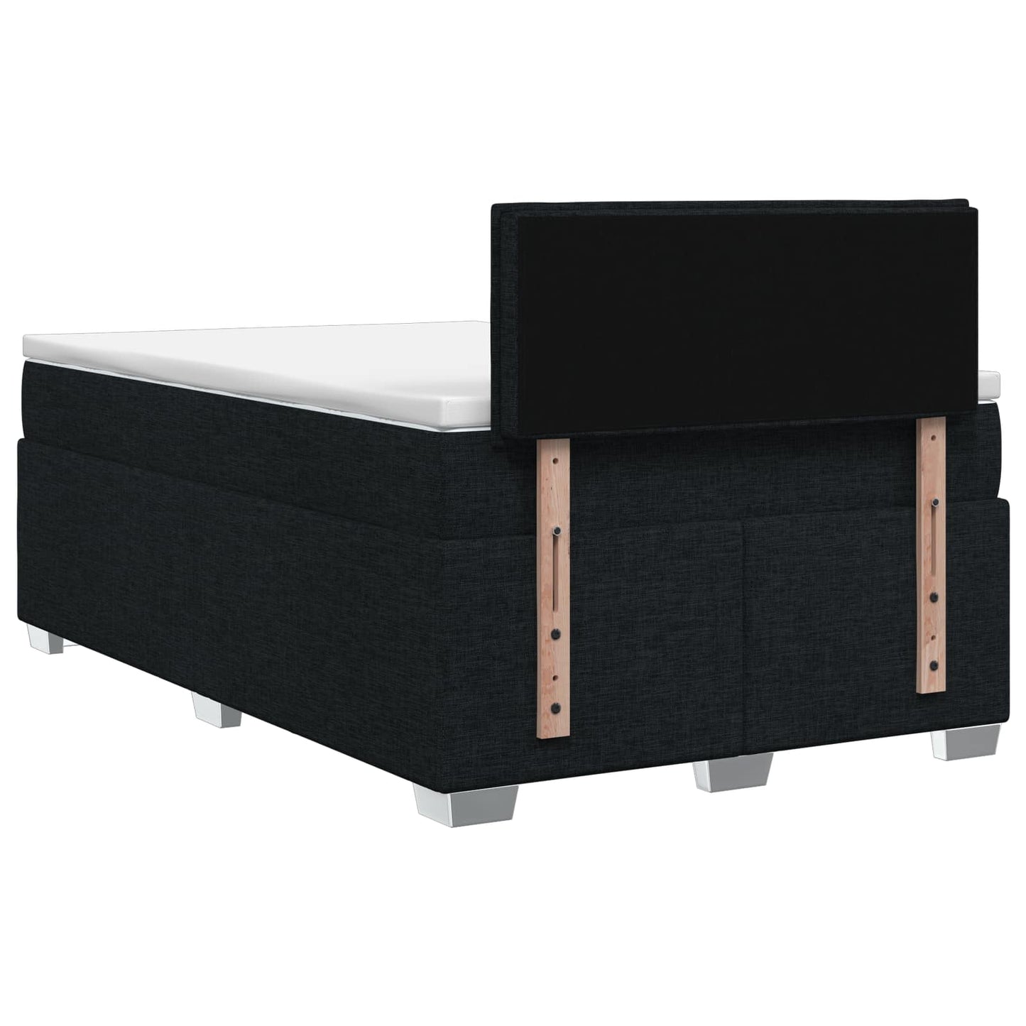 Box Spring Seng med Madras og LED Sort 120 x 200 cm Stof