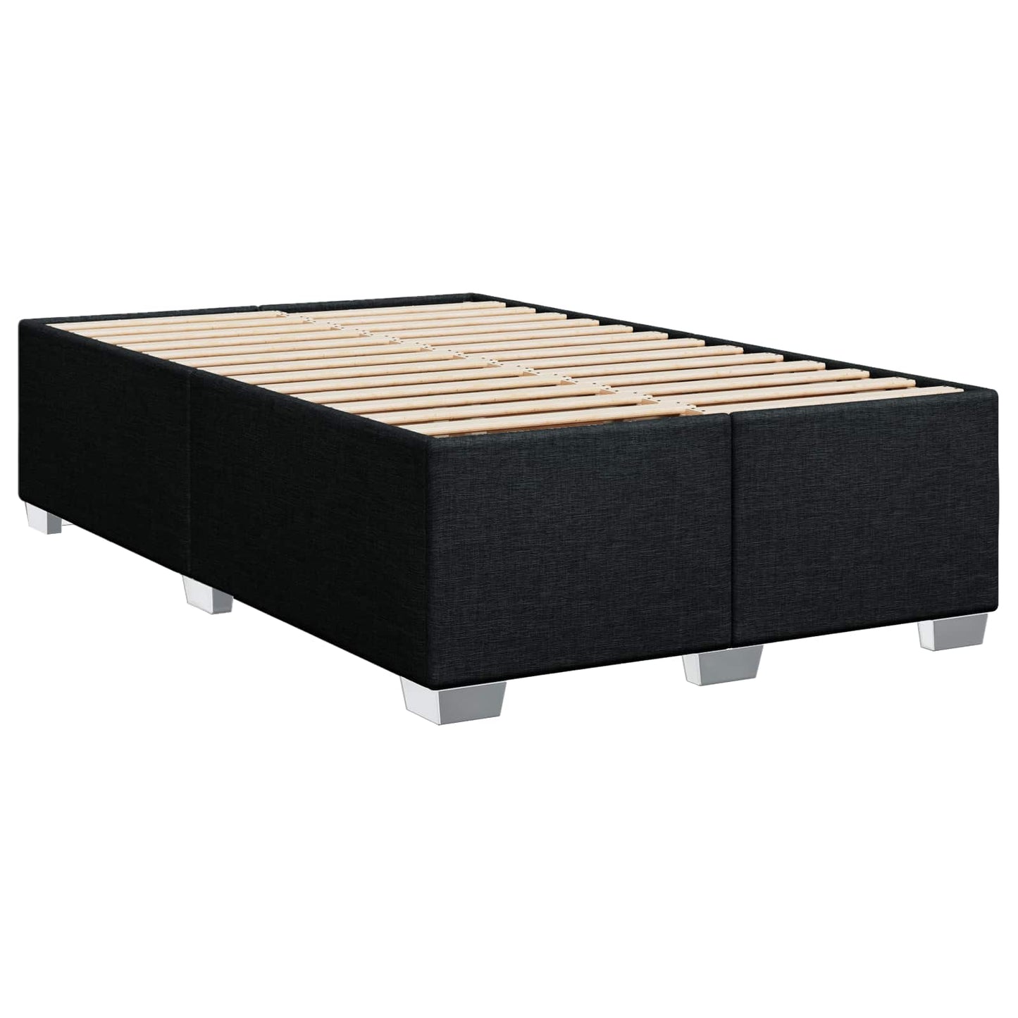 Box Spring Seng med Madras og LED Sort 120 x 200 cm Stof