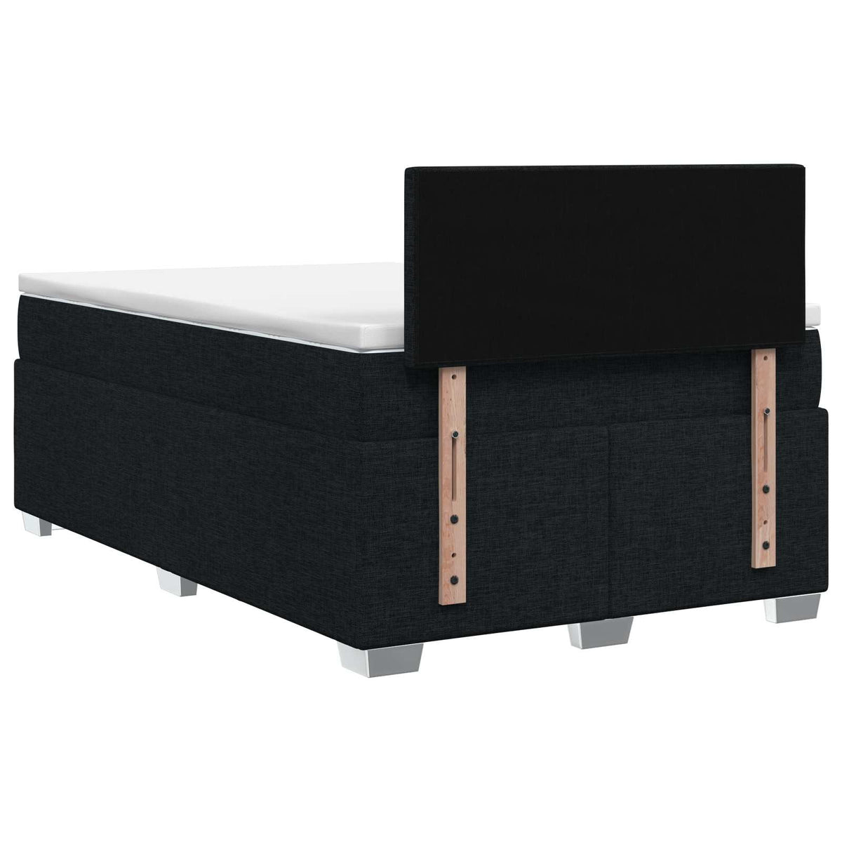 Box Spring Seng med Madras og LED Sort 120 x 200 cm Stof