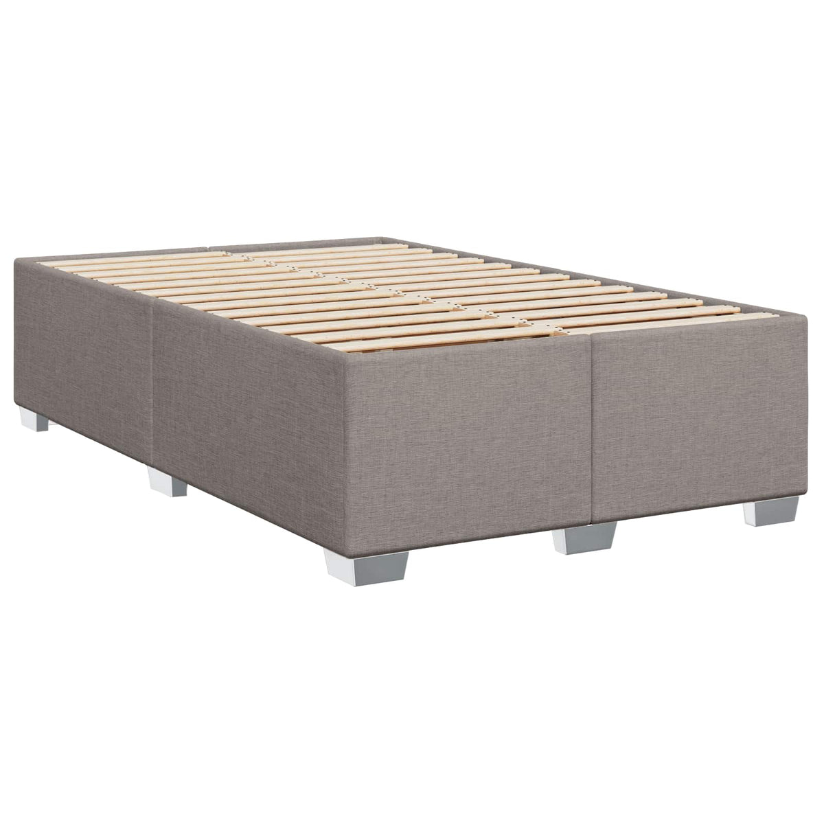 Box Spring Seng med Madras og LED Gråbrun 120 x 200 cm Stof