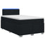 Box Spring Seng med Madras og LED Sort 120 x 200 cm Stof