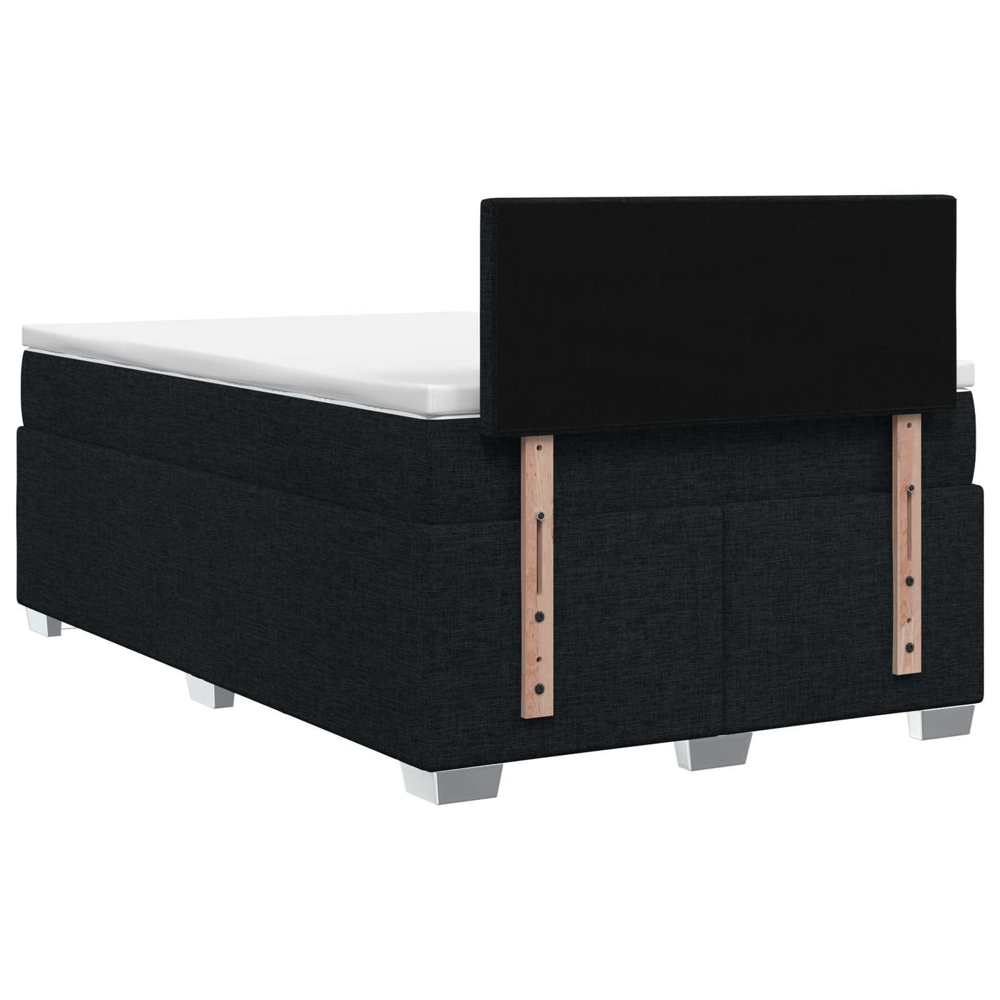 Box Spring Seng med Madras og LED Sort 120 x 200 cm Stof