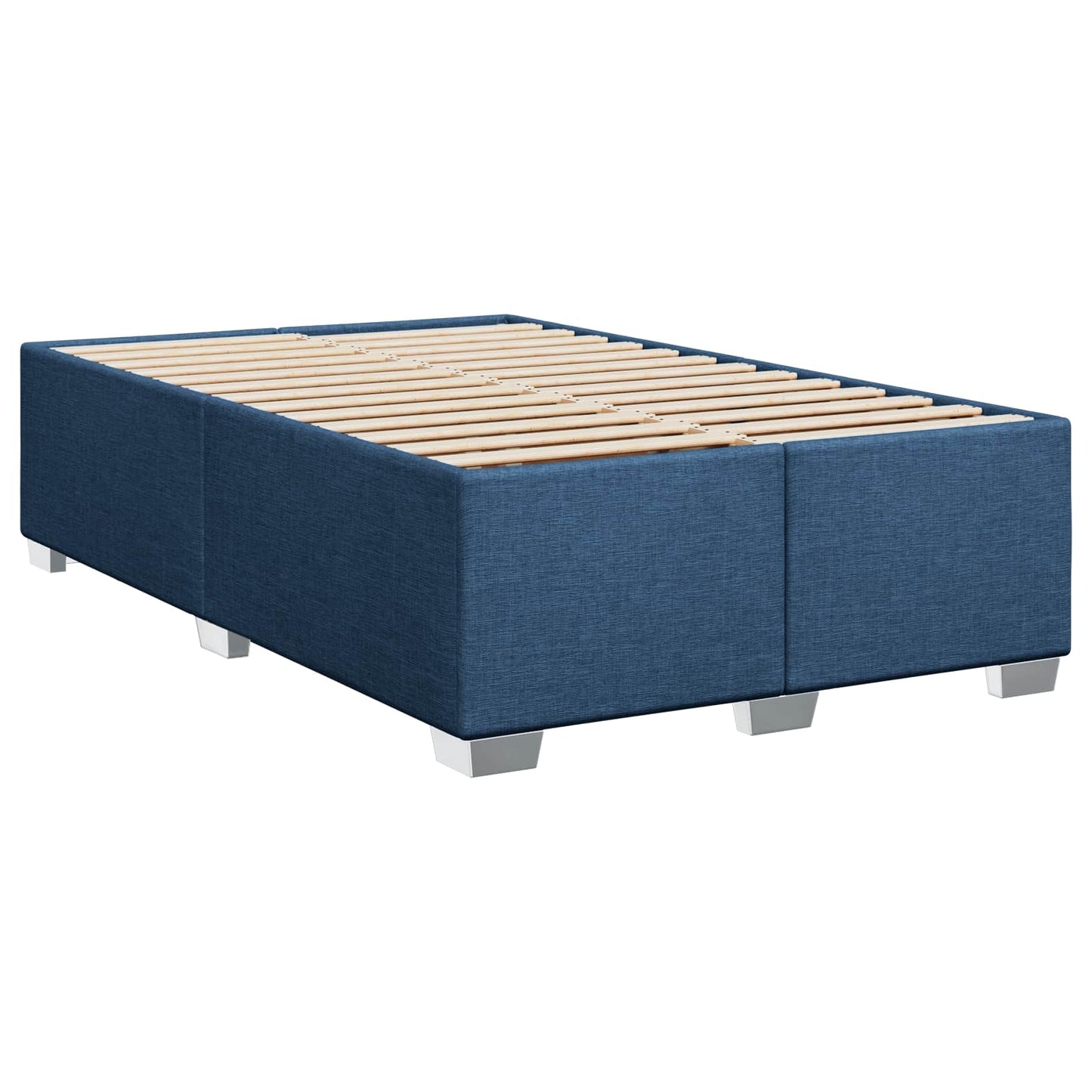 Box Spring Seng med Madras og LED Blå 120 x 200 cm Stof