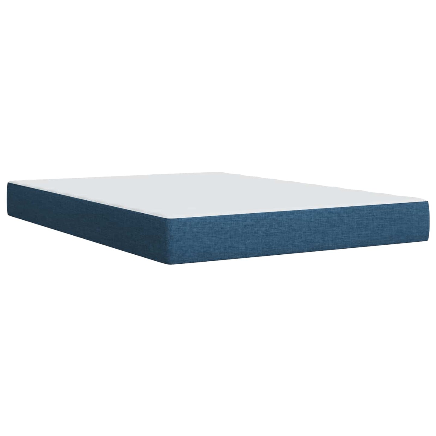 Box Spring Seng med Madras og LED Blå 140 x 190 cm Stof
