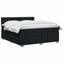 Box Spring Seng med Madras og LED Sort 140 x 200 cm Stof