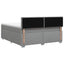 Box Spring Seng med Madras og LED Lysegrå 160 x 200 cm Stof