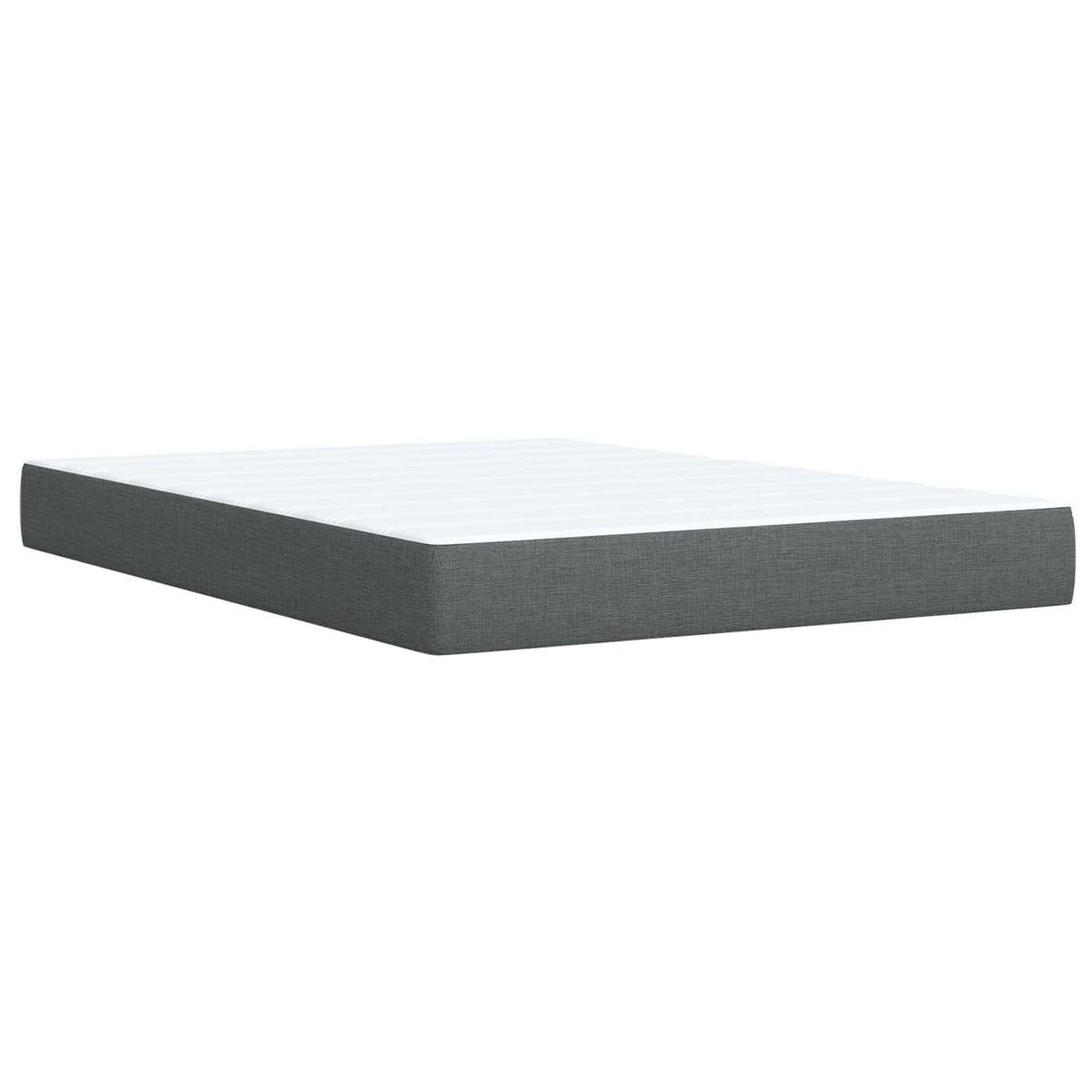 Box Spring Seng med Madras og LED Mørkegrå 160 x 200 cm Stof