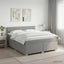 Box Spring Seng med Madras og LED Lysegrå 160 x 200 cm Stof