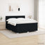 Box Spring Seng med Madras og LED Sort 180 x 200 cm Stof