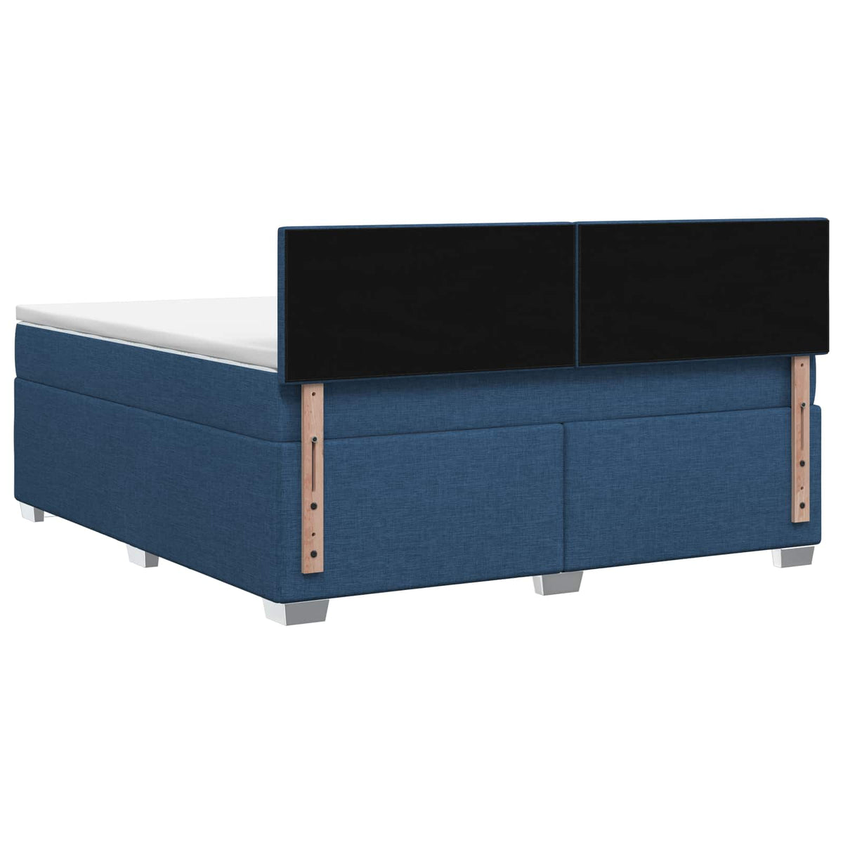 Box Spring Seng med Madras og LED Blå 180 x 200 cm Stof