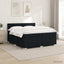 Box Spring Seng med Madras og LED Sort 200 x 200 cm Stof