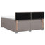 Box Spring Seng med Madras og LED Gråbrun 200 x 200 cm Stof