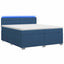 Box Spring Seng med Madras og LED Blå 200 x 200 cm Stof