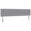 Box Spring Seng med Madras og LED Lysegrå 200 x 200 cm Stof