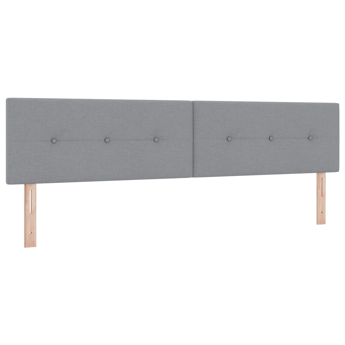 Box Spring Seng med Madras og LED Lysegrå 200 x 200 cm Stof