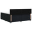 Box Spring Seng med Madras og LED Sort 200 x 200 cm Stof