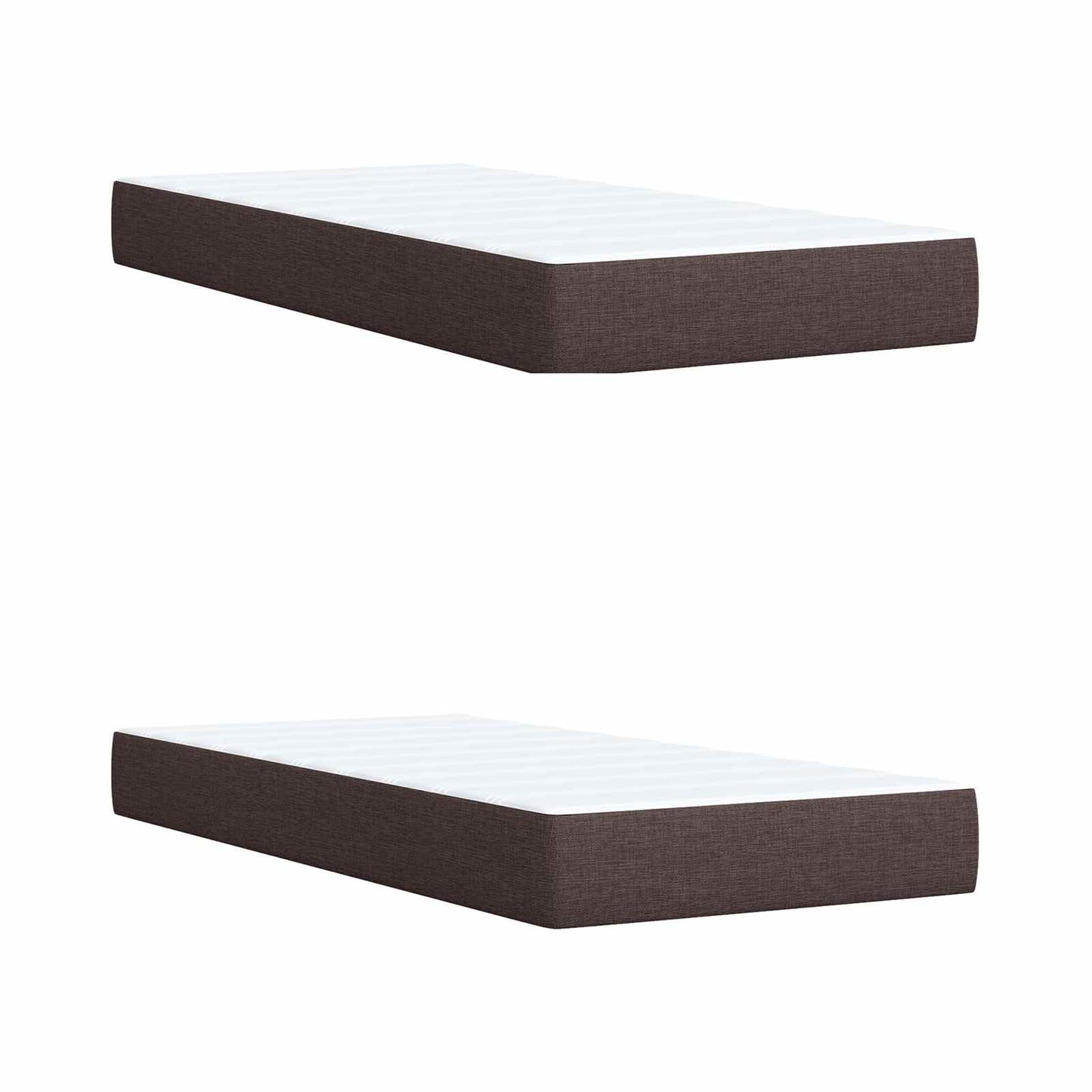 Box Spring Seng med Madras og LED Mørk Brun 200 x 200 cm Stof