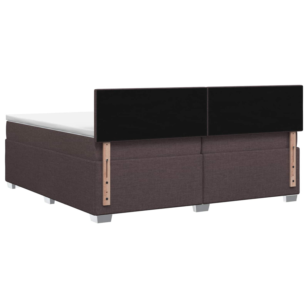Box Spring Seng med Madras og LED Mørk Brun 200 x 200 cm Stof