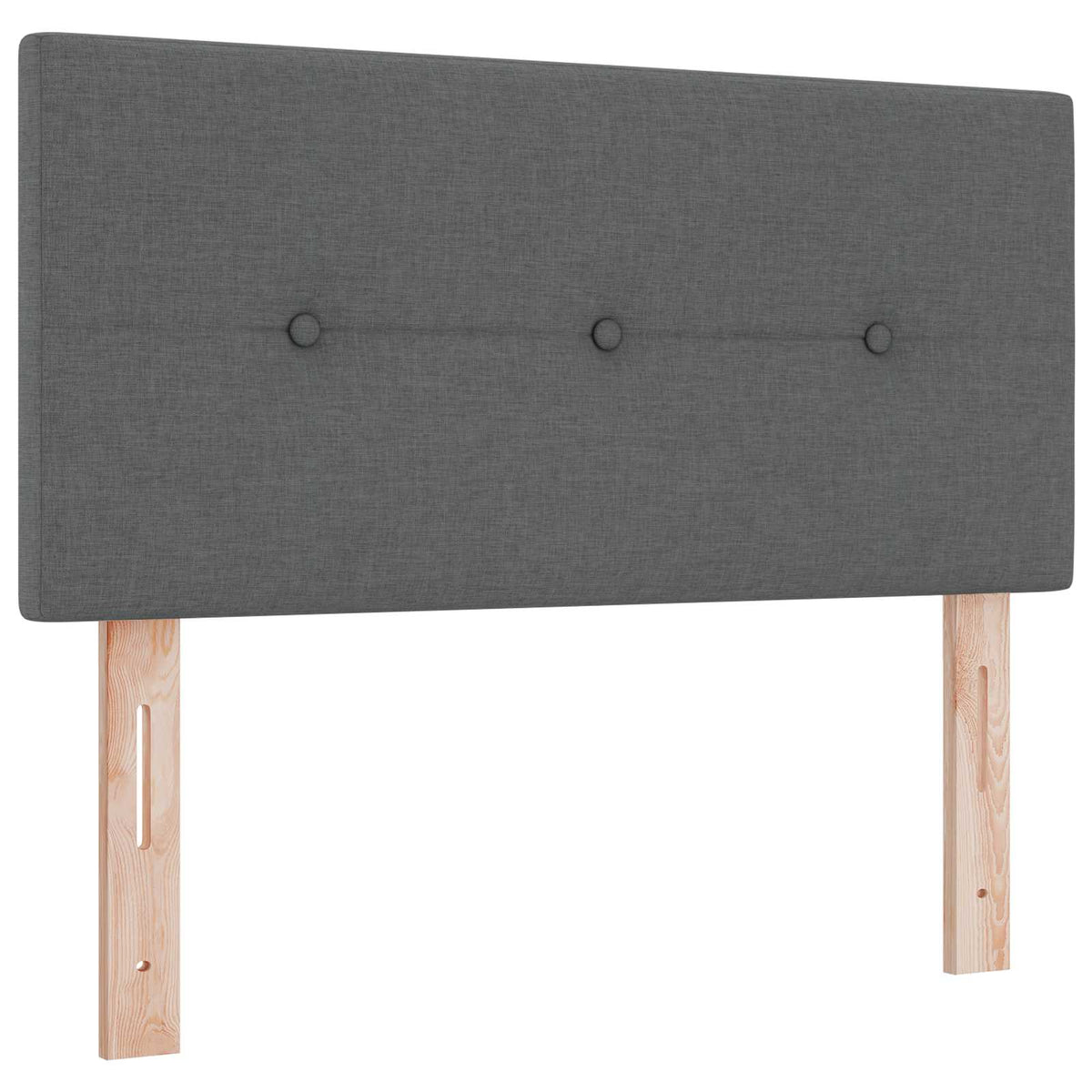 Box Spring Seng med Madras og LED Mørkegrå Enkelt Stof