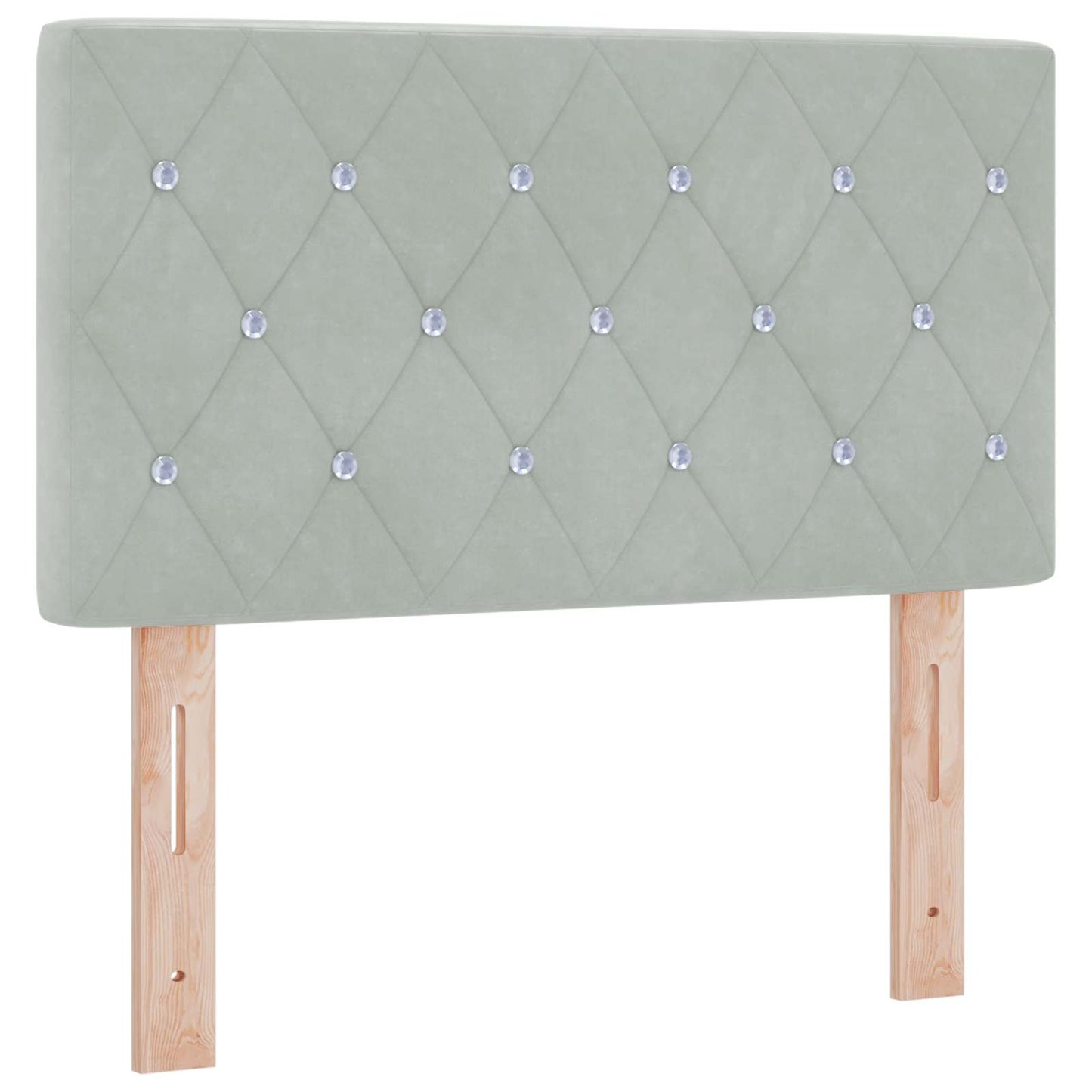 Box Spring Seng med Madras og LED Lysegrå 80 x 200 cm Velour
