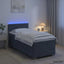 Box Spring Seng med Madras og LED Mørkegrå 90 x 200 cm Velour